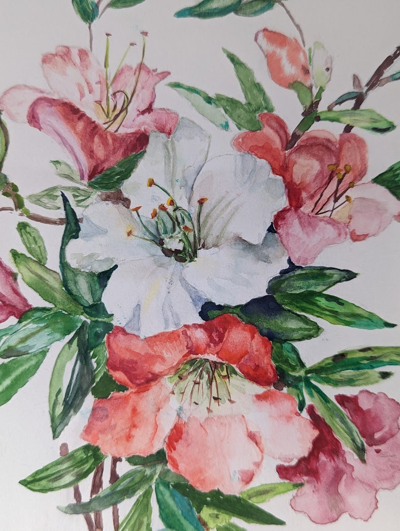 Framed Watercolor by Hortense Brochu