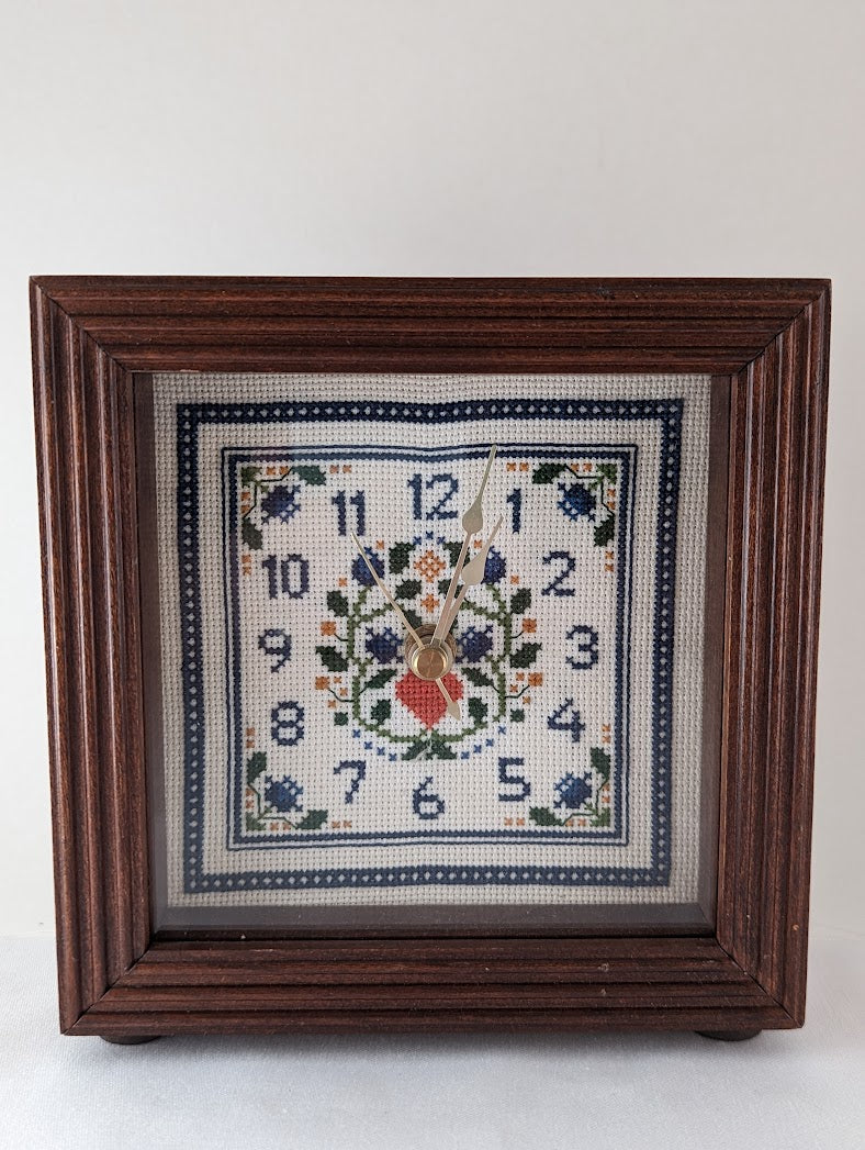 Framed Cross Stitch Clock