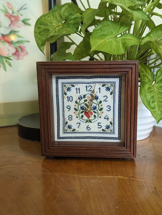 Framed Cross Stitch Clock