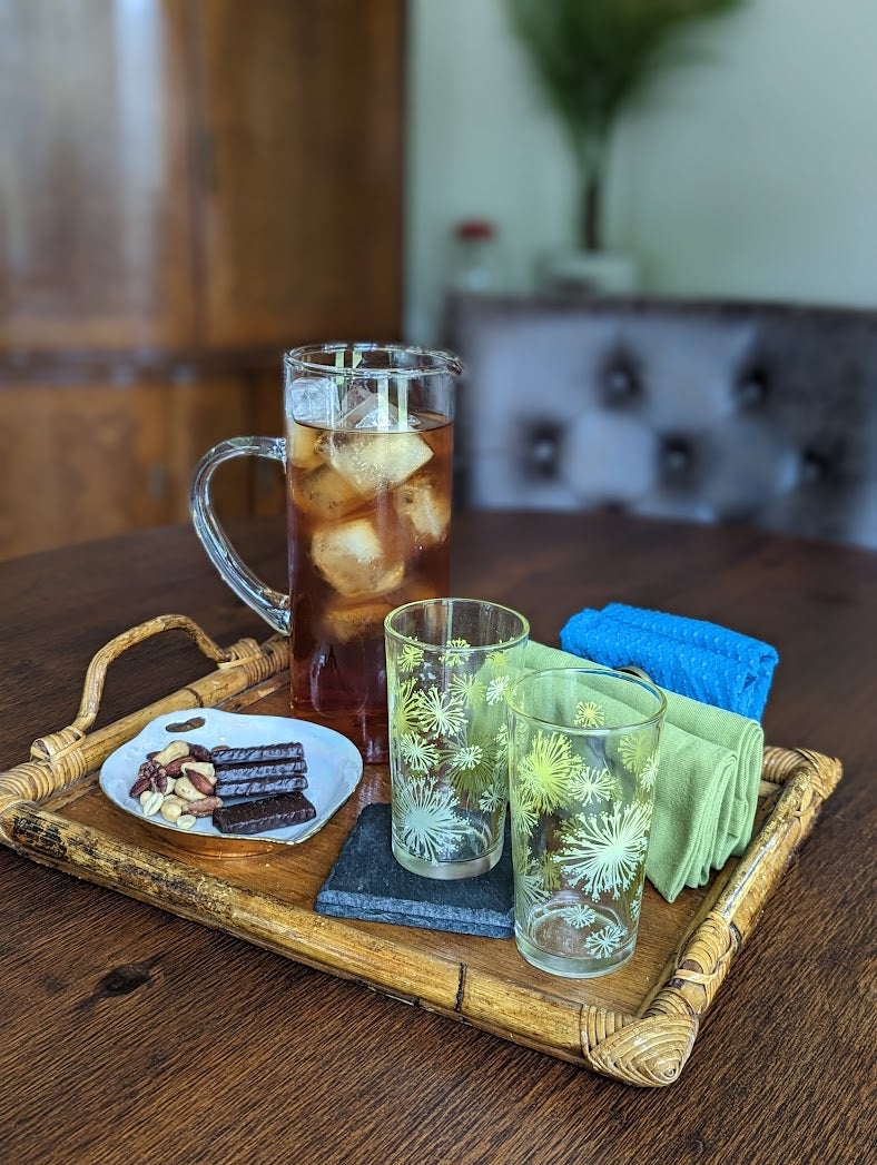 Bamboo and Rattan Wooden Serving Tray