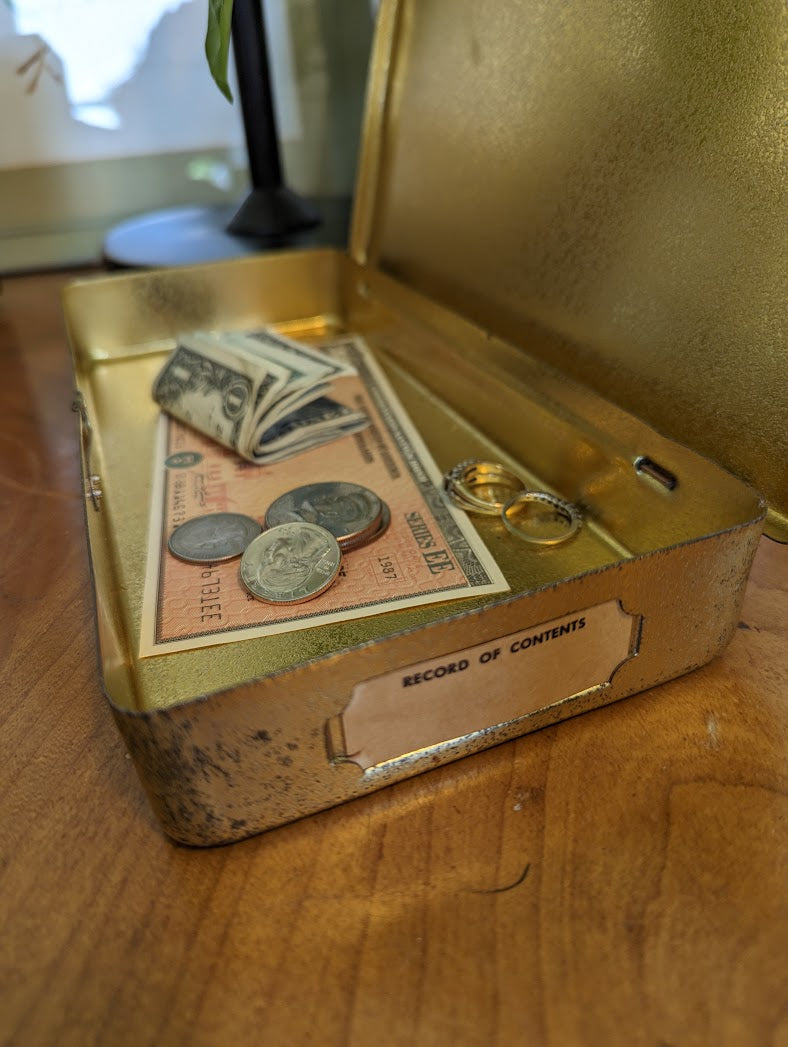 Gold flecked Safety Deposit Box from Riverhead Savings Bank