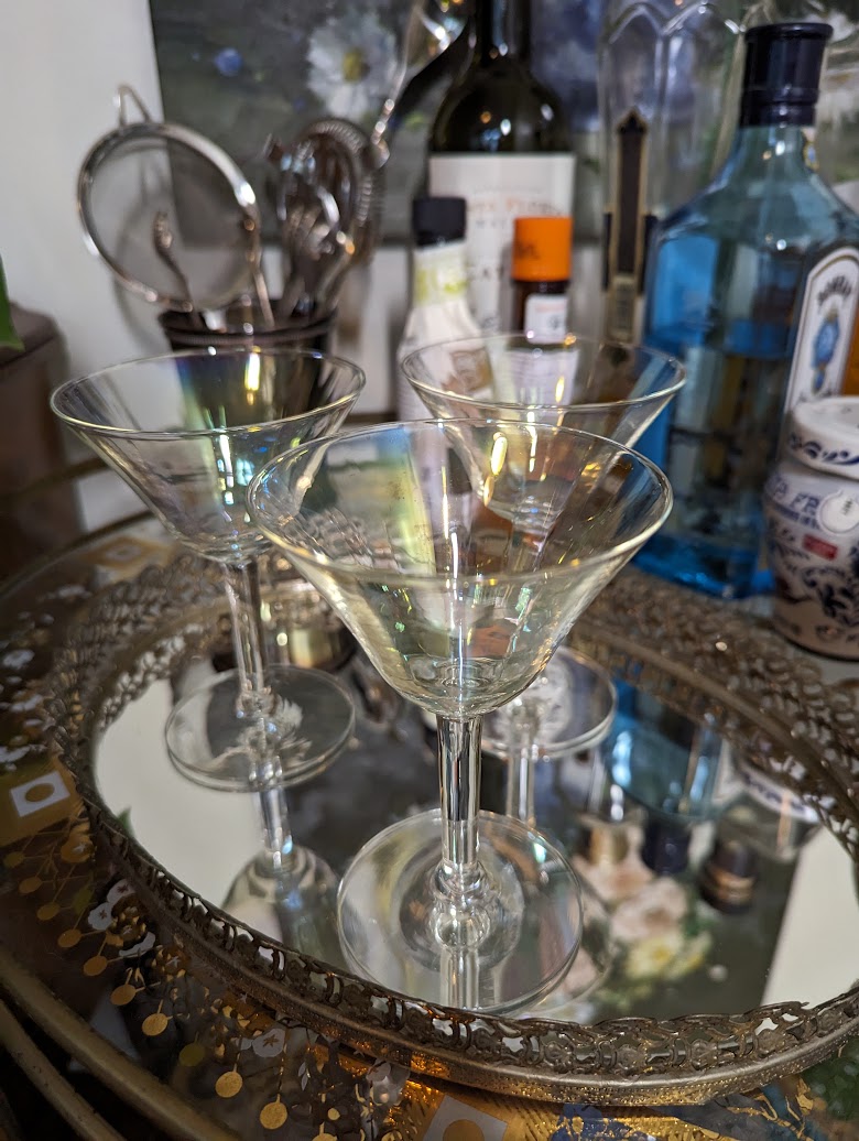 Iridescent Martini Glasses (set of 3)