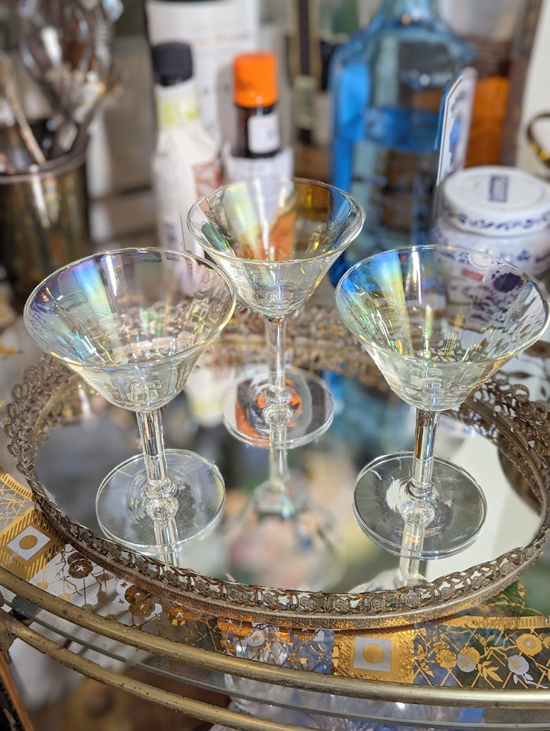 Iridescent Martini Glasses (set of 3)