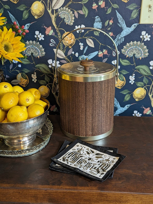 Vintage Kromex Ice Bucket with Gold Finish