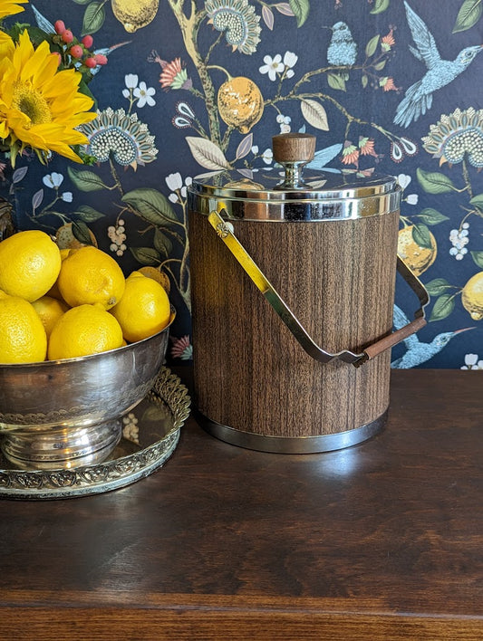 Vintage Kromex Ice Bucket with Silver Trim