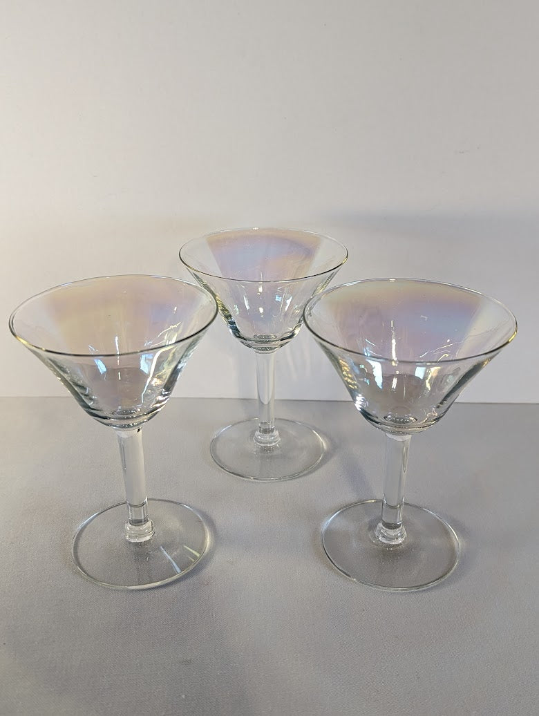 Iridescent Martini Glasses (set of 3)