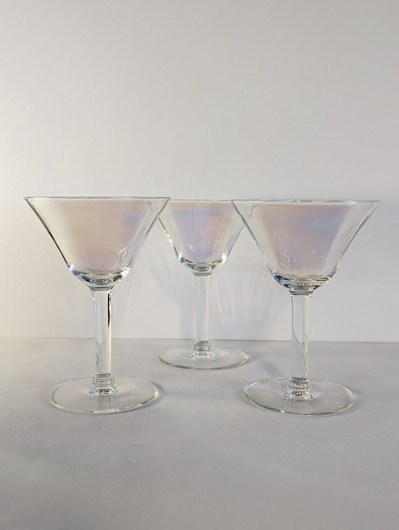 Iridescent Martini Glasses (set of 3)