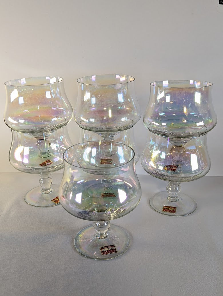 Avitra Iridescent Bulgarian Crystal Snifters (set of 7)