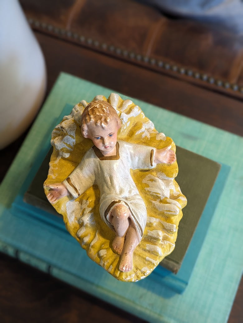 Antique Chalkware Baby Jesus