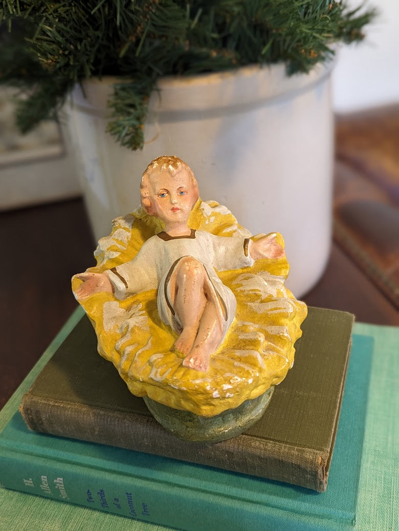 Antique Chalkware Baby Jesus