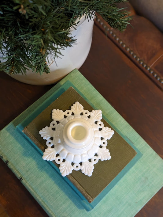 Milk glass Candle Stick Holder