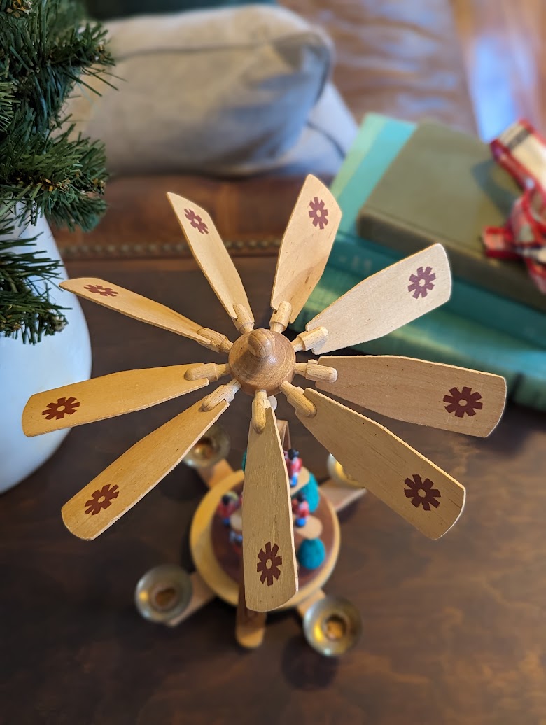 Handpainted German Christmas Pyramid with Toy Soldiers