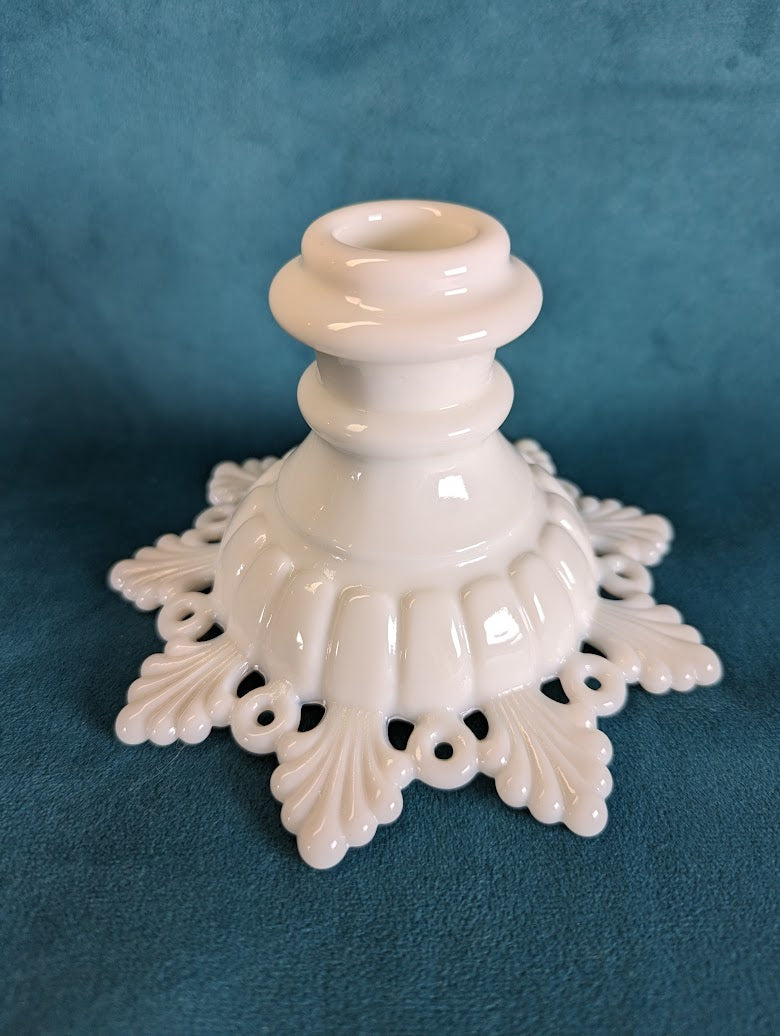 Milk glass Candle Stick Holder