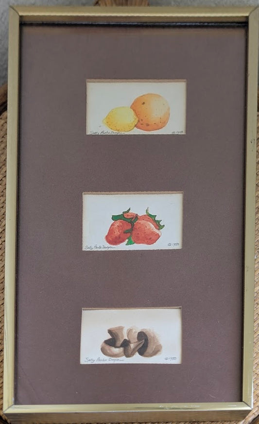 Framed Vegetable Water Color