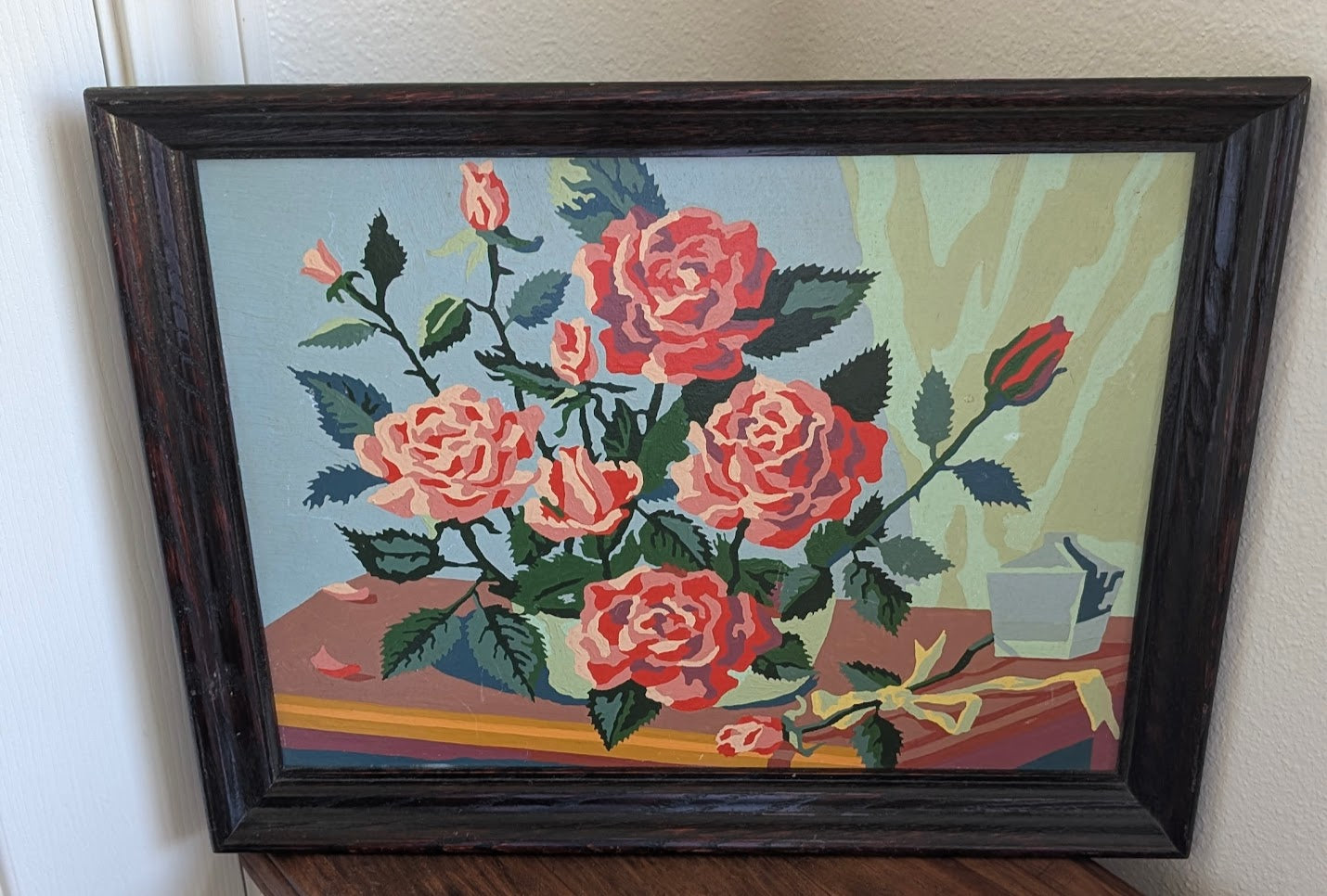Vintage Framed Paint by Number, Roses