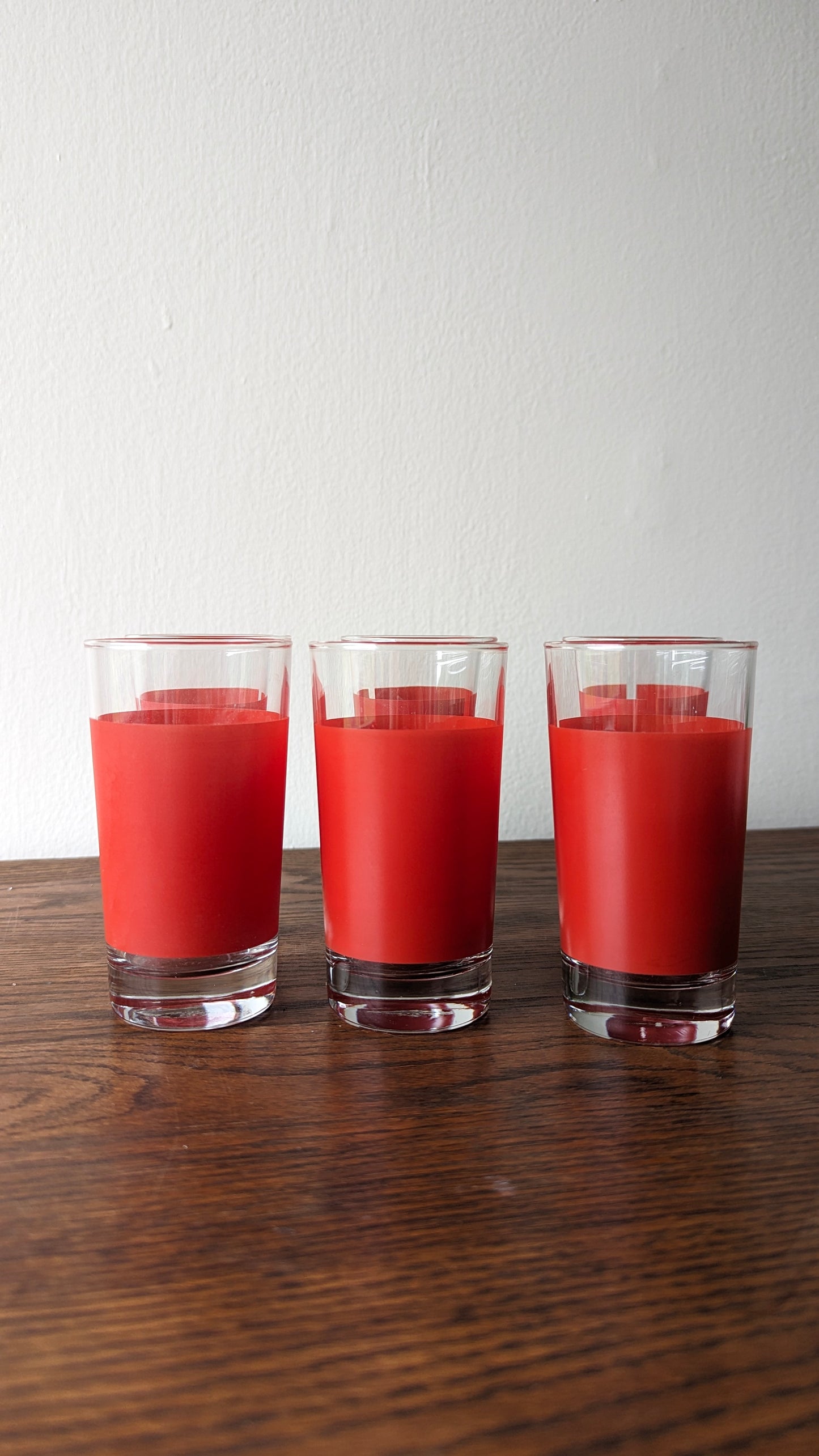 Mid Century Red Juice Tumblers (set of 6)