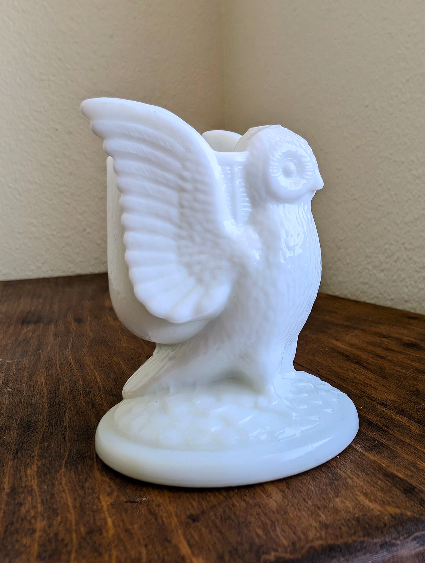 Westmoreland Milk Glass Owl Toothpick Holder