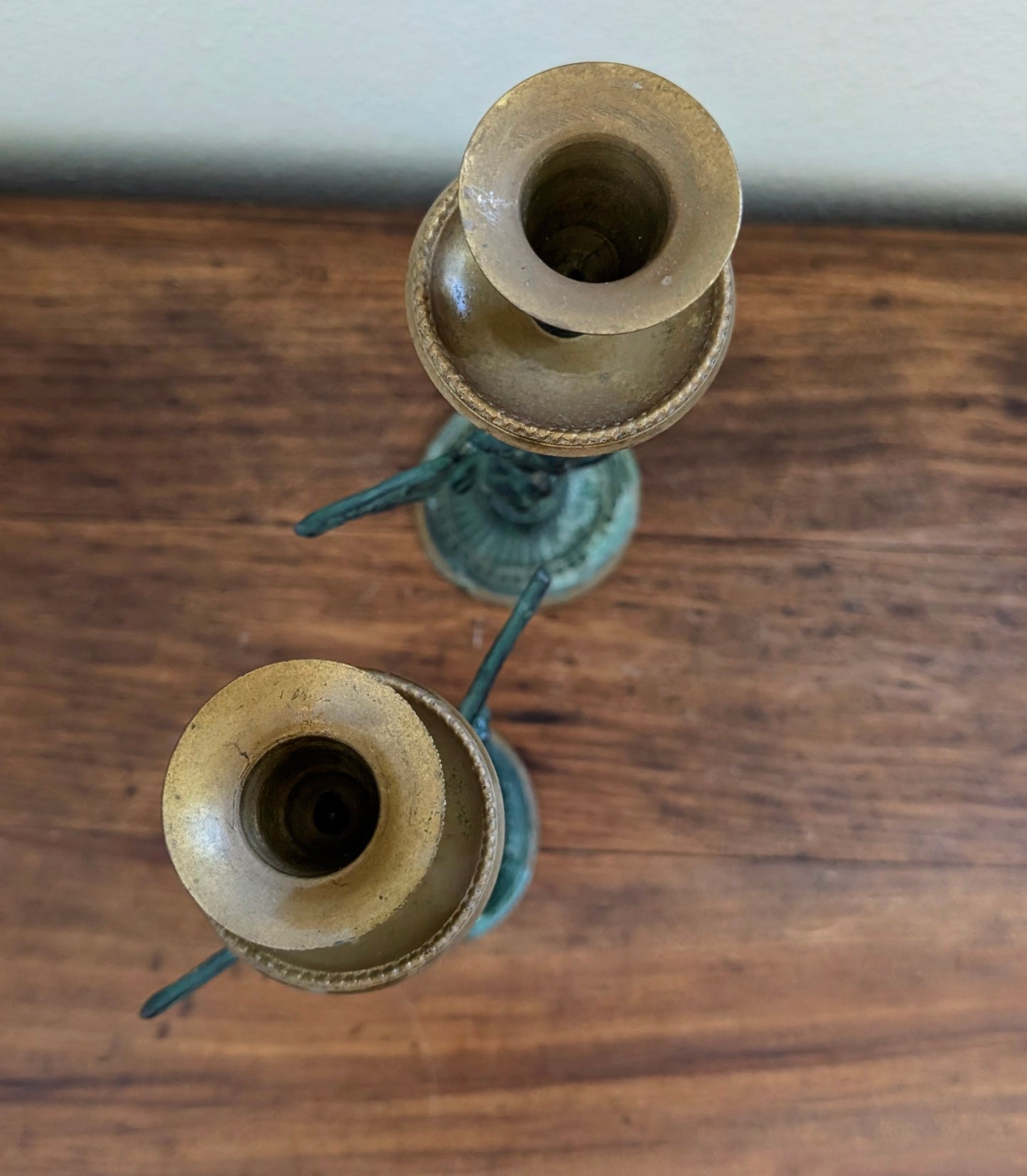 Solid Brass Cherub Candlesticks