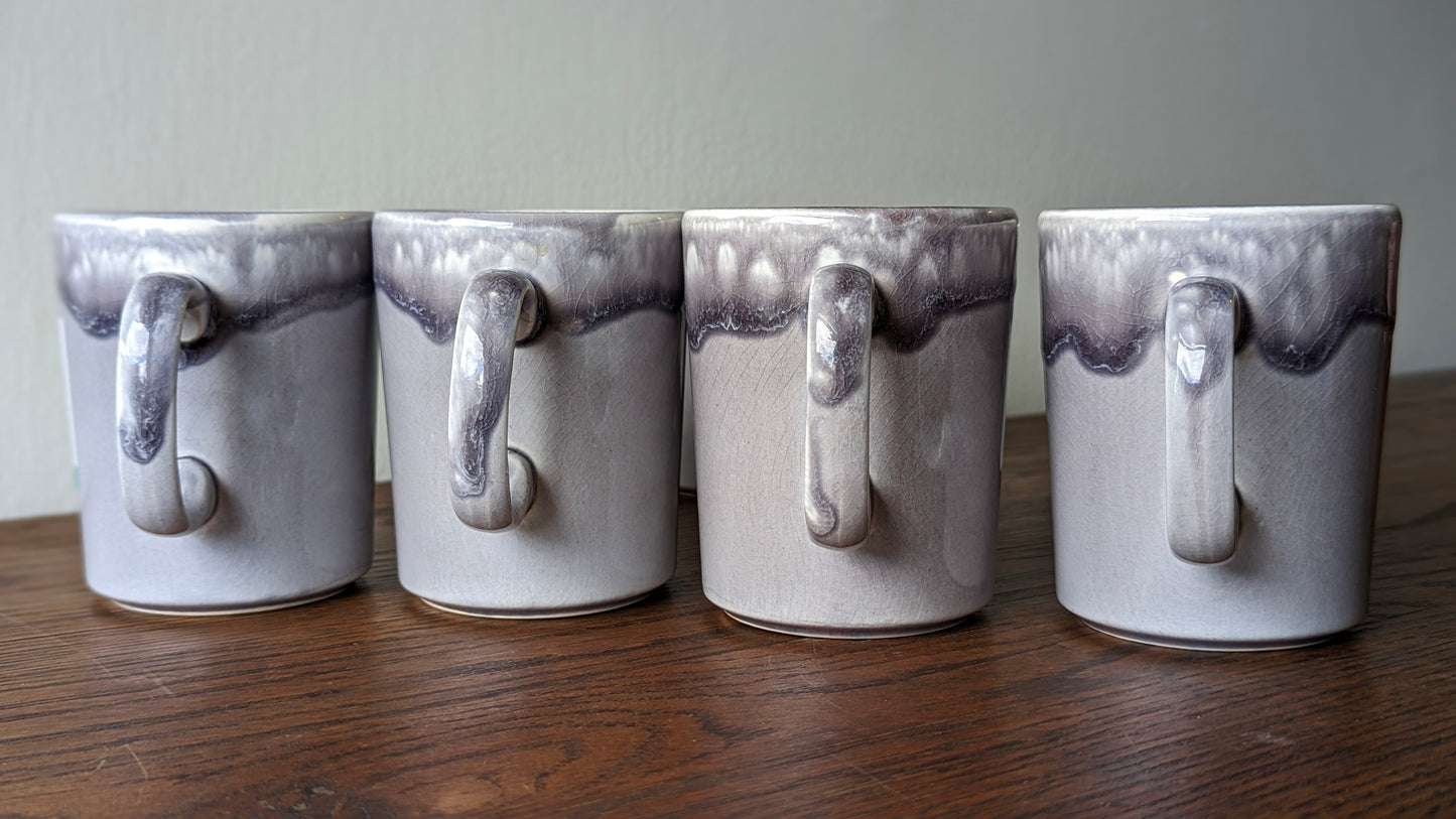 Vintage Purple Drip Glaze Mugs (set of 6)