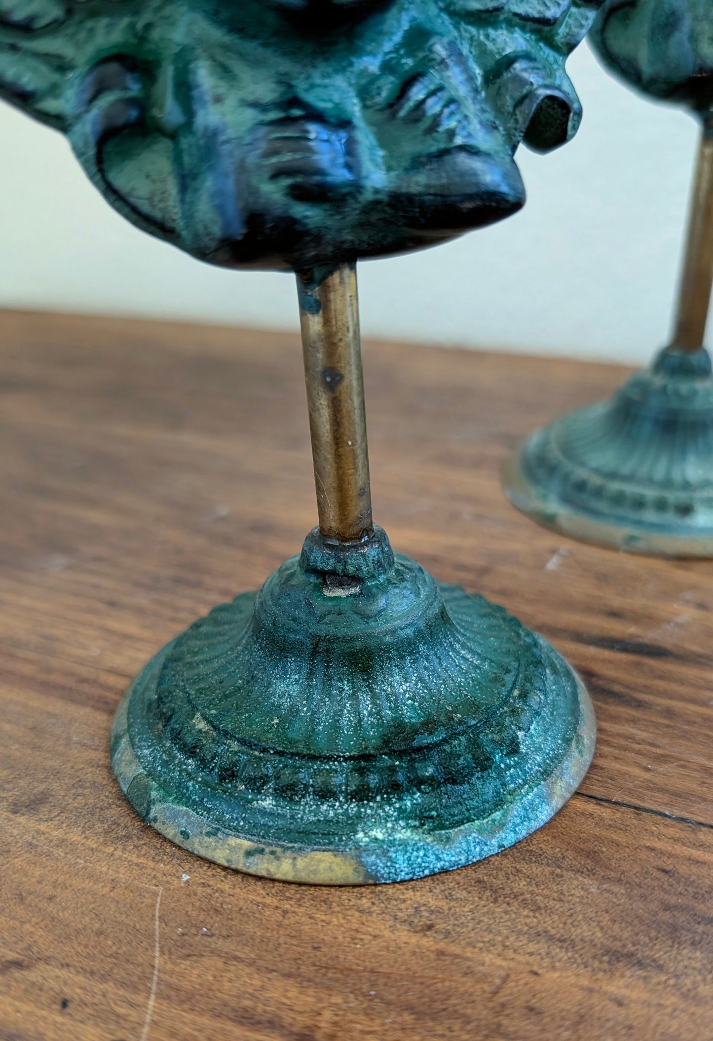 Solid Brass Cherub Candlesticks