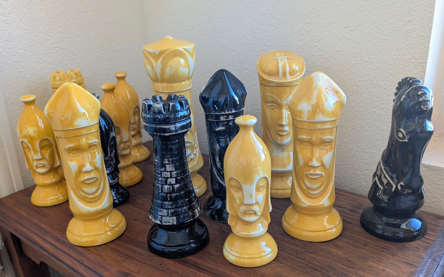 Oversized Duncan Ceramic Chess Pieces ( Incomplete, set of 14)