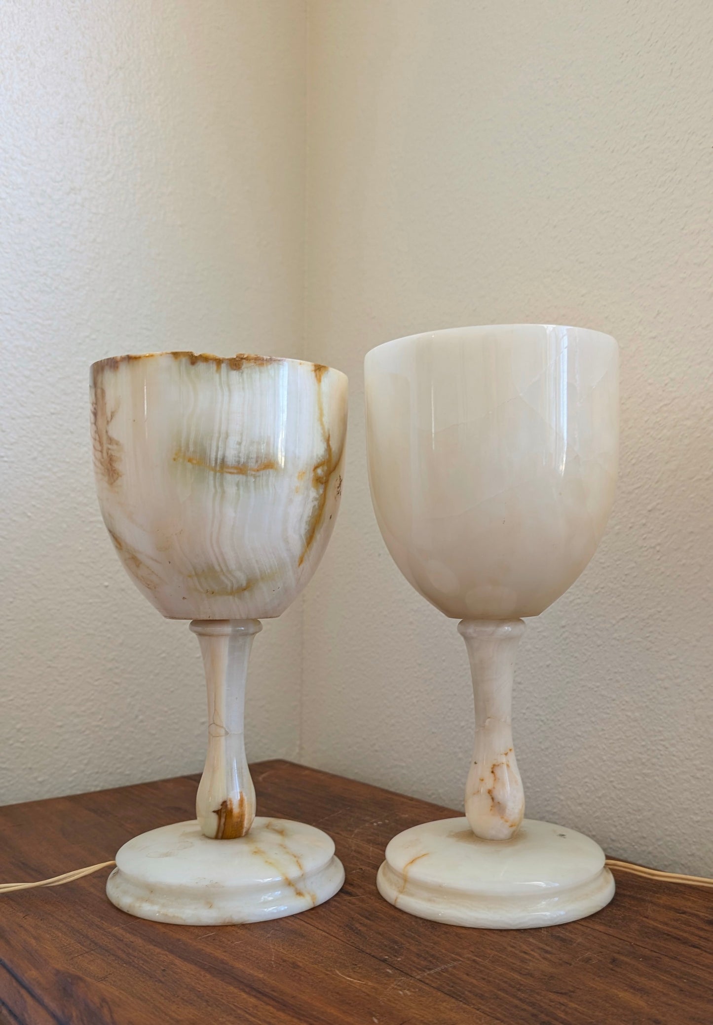Onyx Chalice Lamps (Pair)