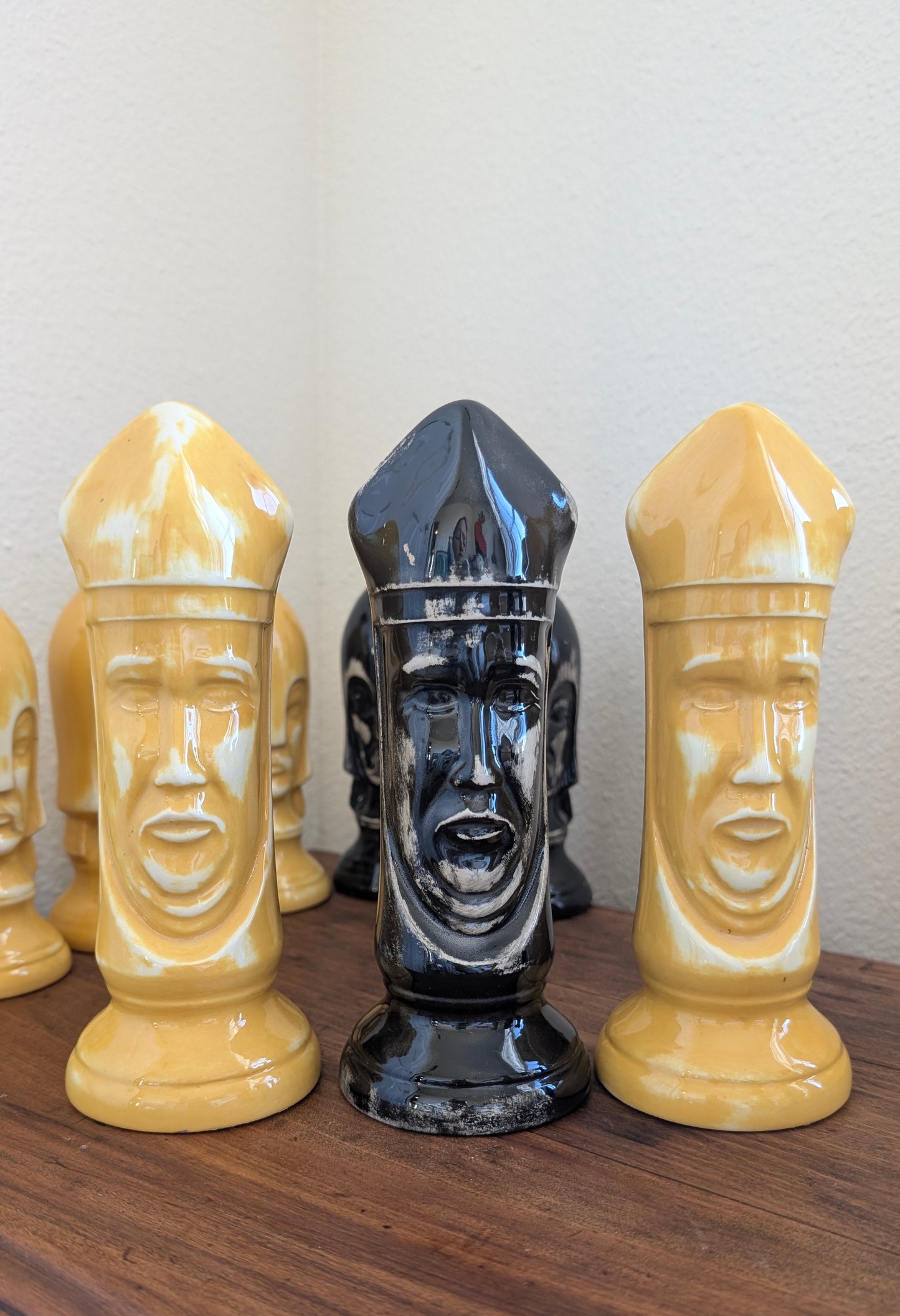 Oversized Duncan Ceramic Chess Pieces ( Incomplete, set of 14)