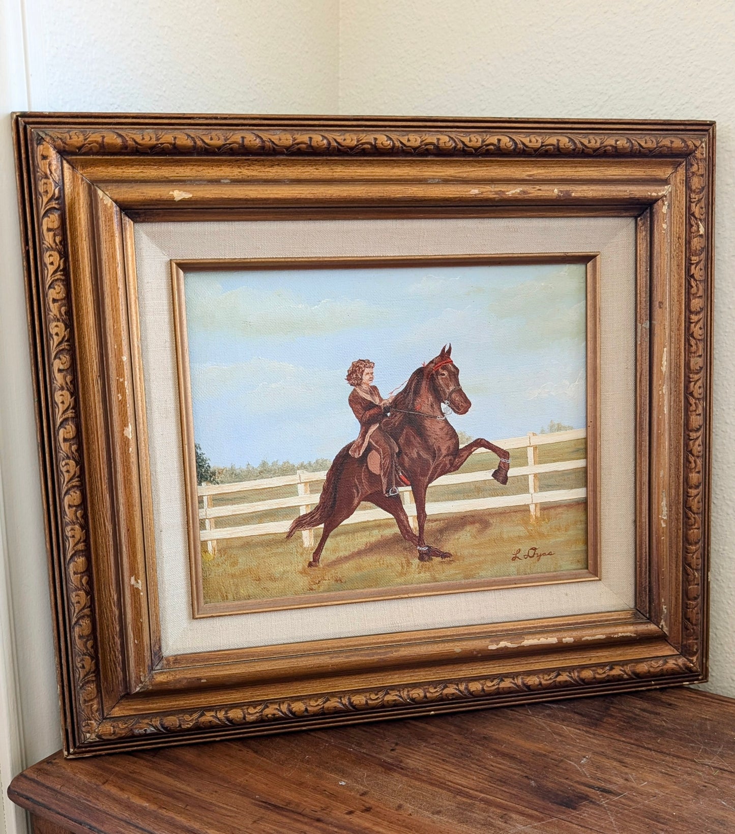 Framed Equestrian Painting