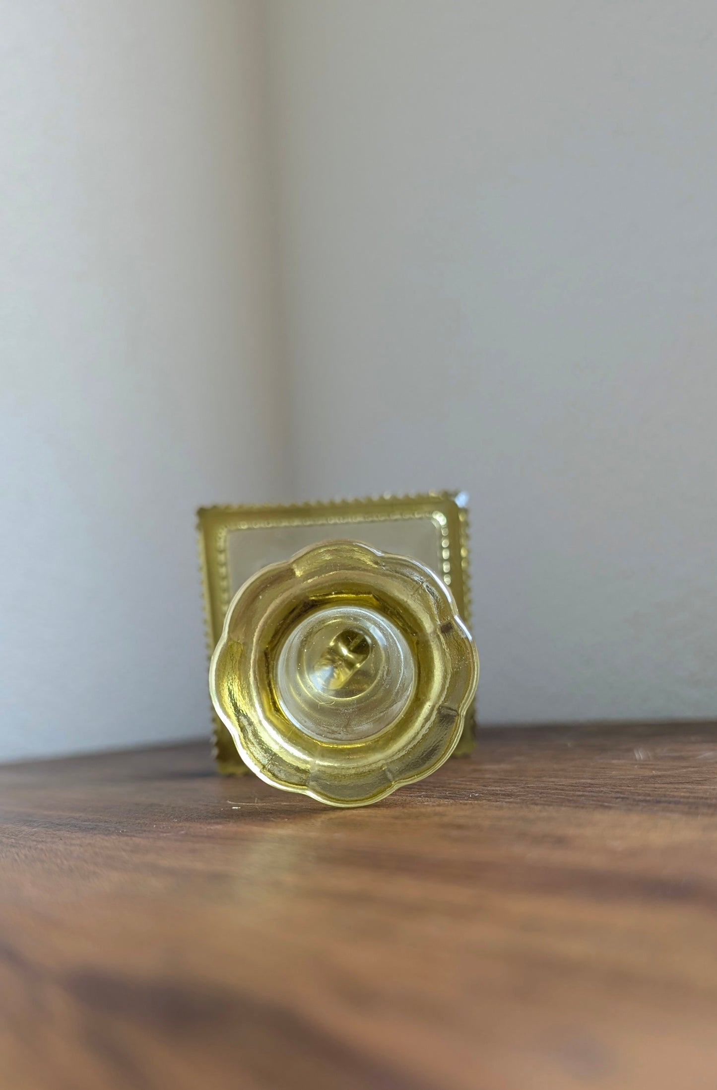 Citrine Glass Dolphin Candlestick