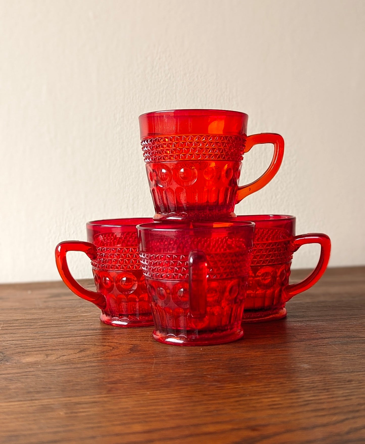 Red-Orange Punch Glasses (set of 4)