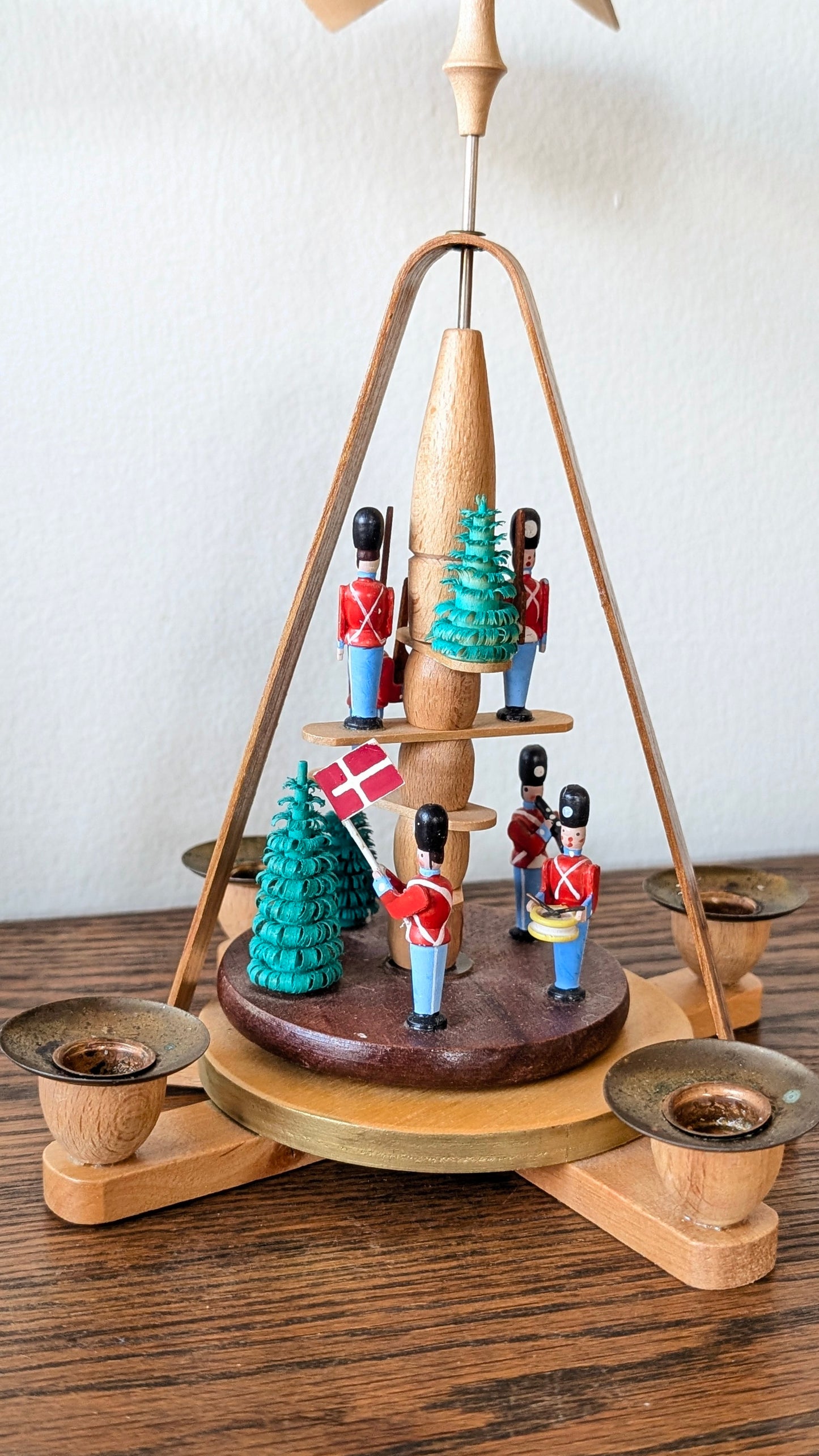 Handpainted German Christmas Pyramid with Toy Soldiers