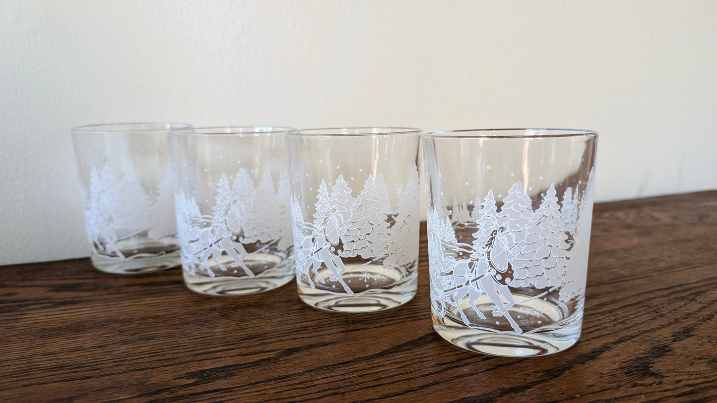 Avon Through the Woods Old Fashioned Glasses (set of 4)