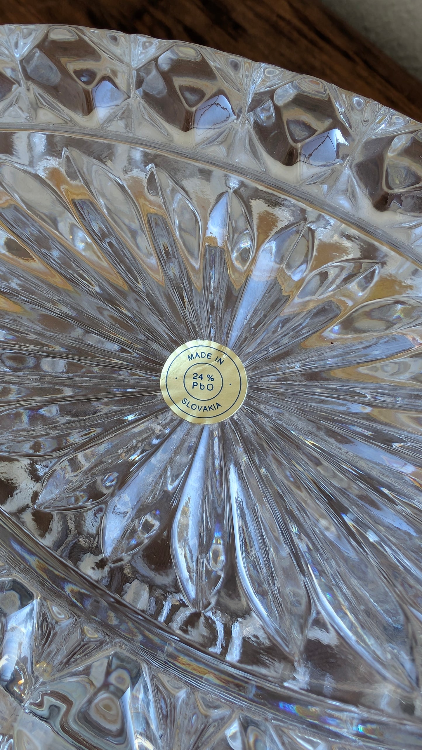 Cut Glass Hinged Oval Casket Box