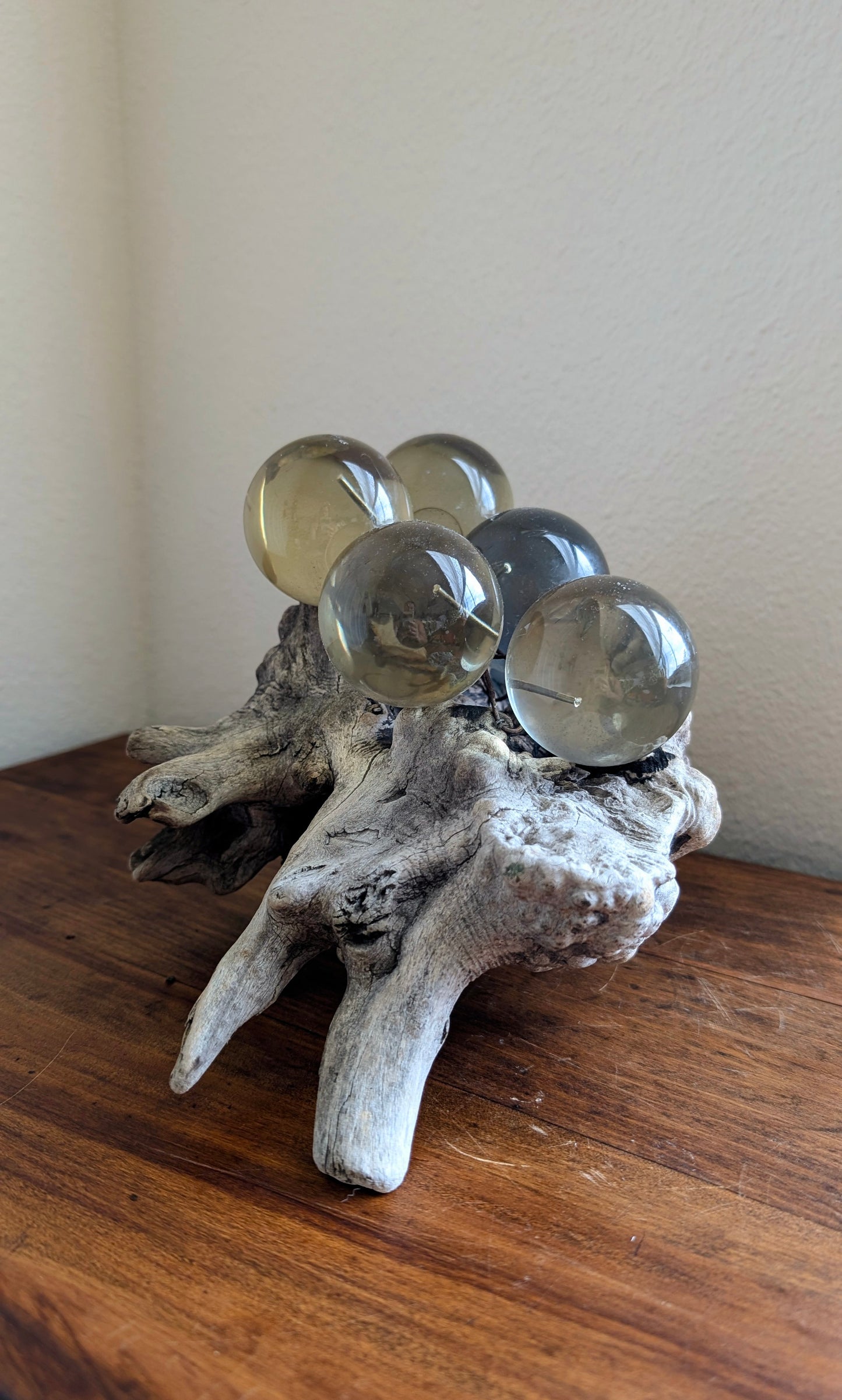 Lucite Grape Cluster on Driftwood
