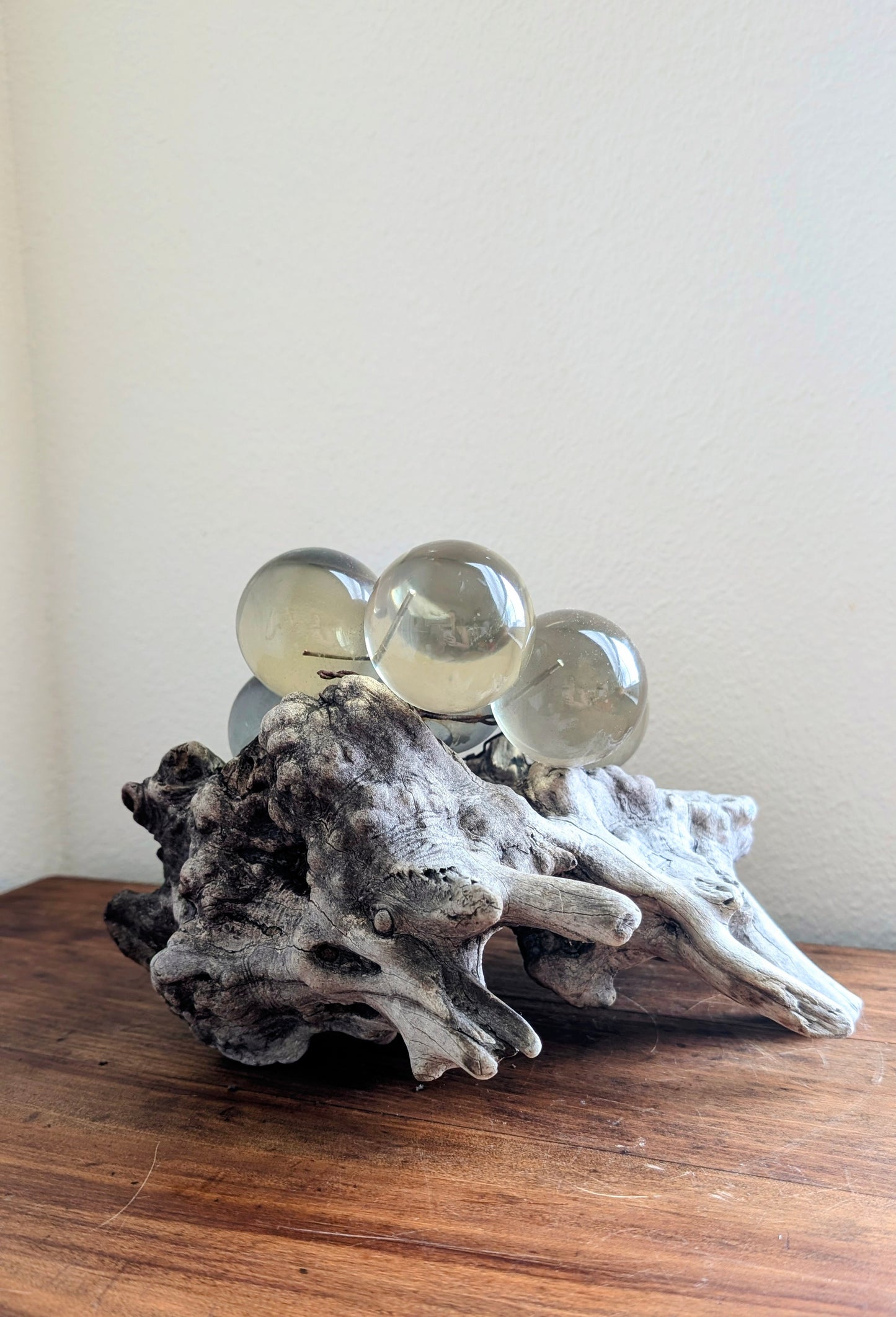 Lucite Grape Cluster on Driftwood