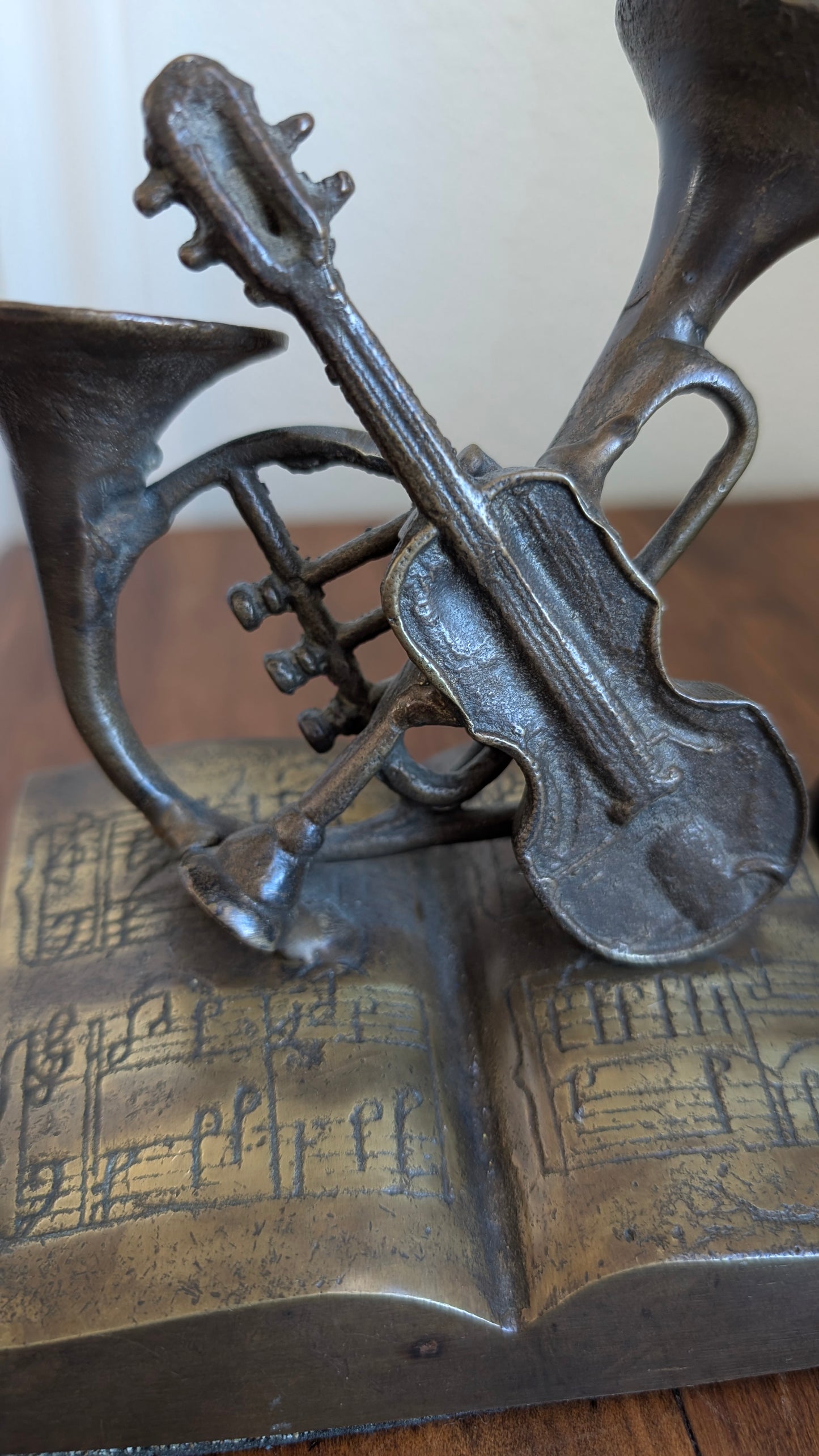 Brass Musical Instrument Book Ends