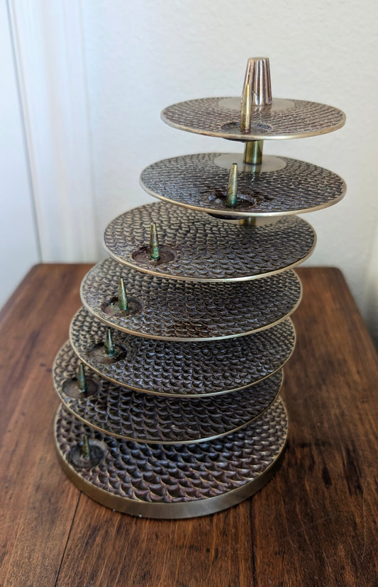 Brass Swivel Tiered Candle Holder