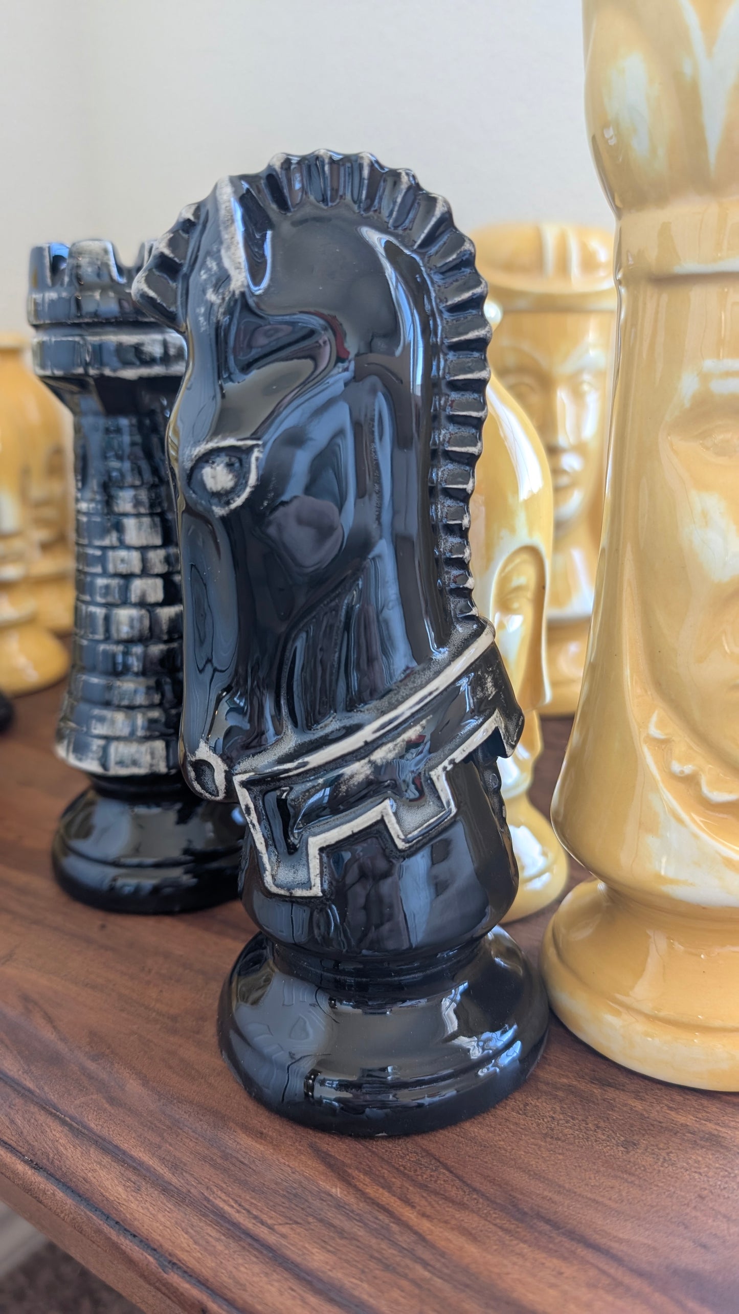 Oversized Duncan Ceramic Chess Pieces ( Incomplete, set of 14)