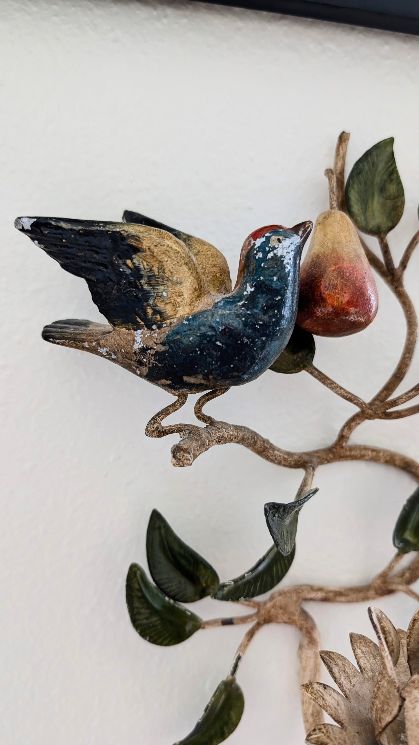 Italian Toleware Bird & Pear Sconces