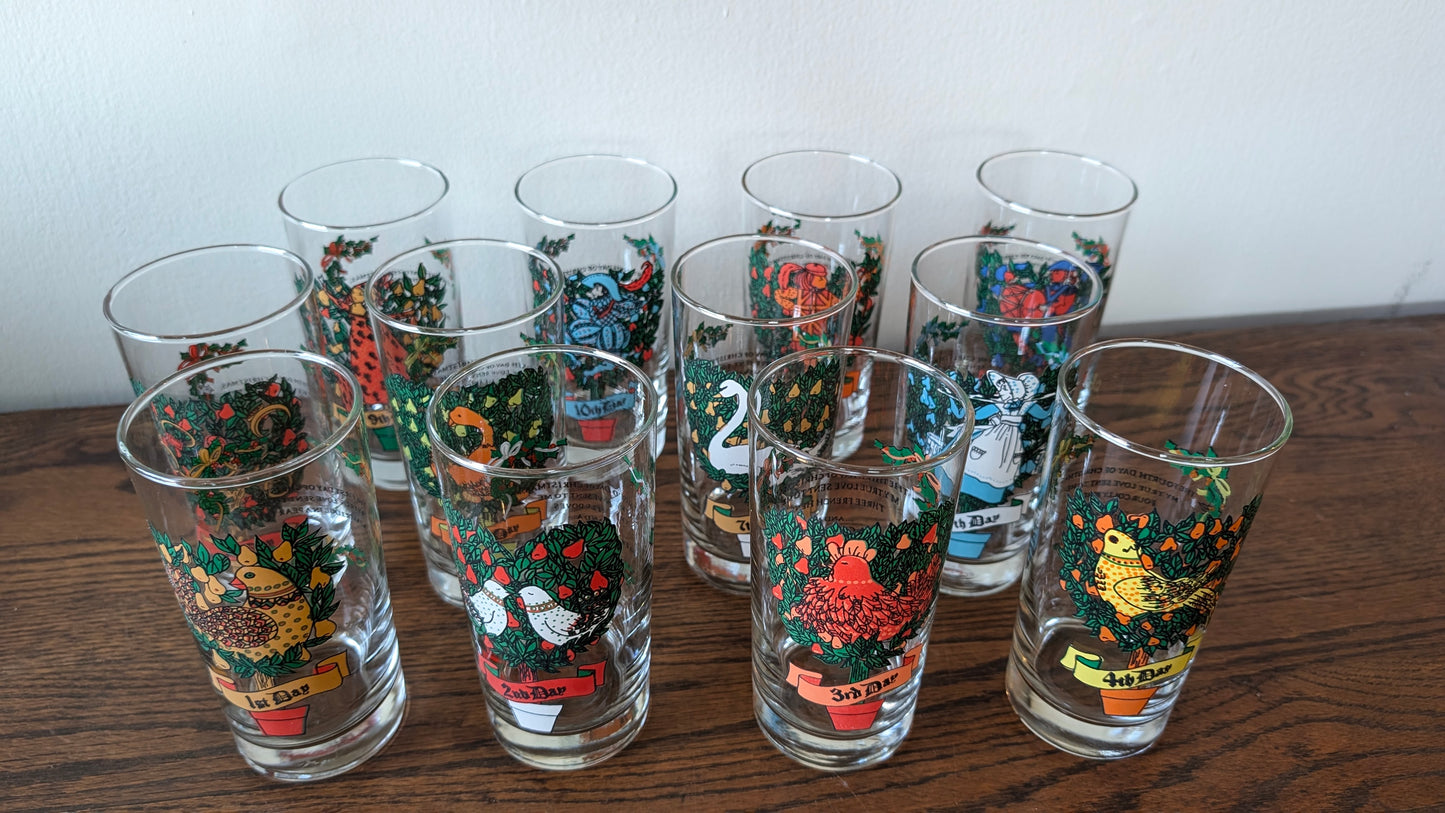 Indiana Glass 12 Days of Christmas Tumblers (set of 12)