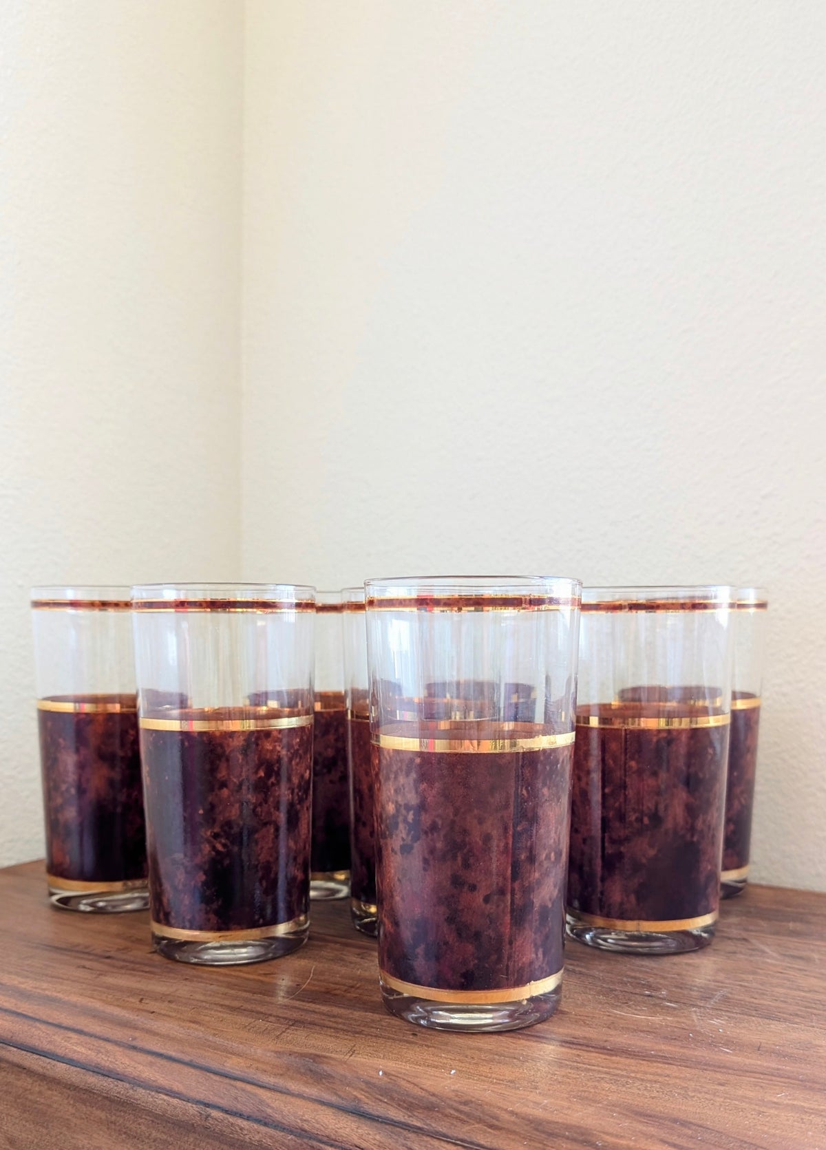 Culver Tortoiseshell Highball Glasses (set of 8)