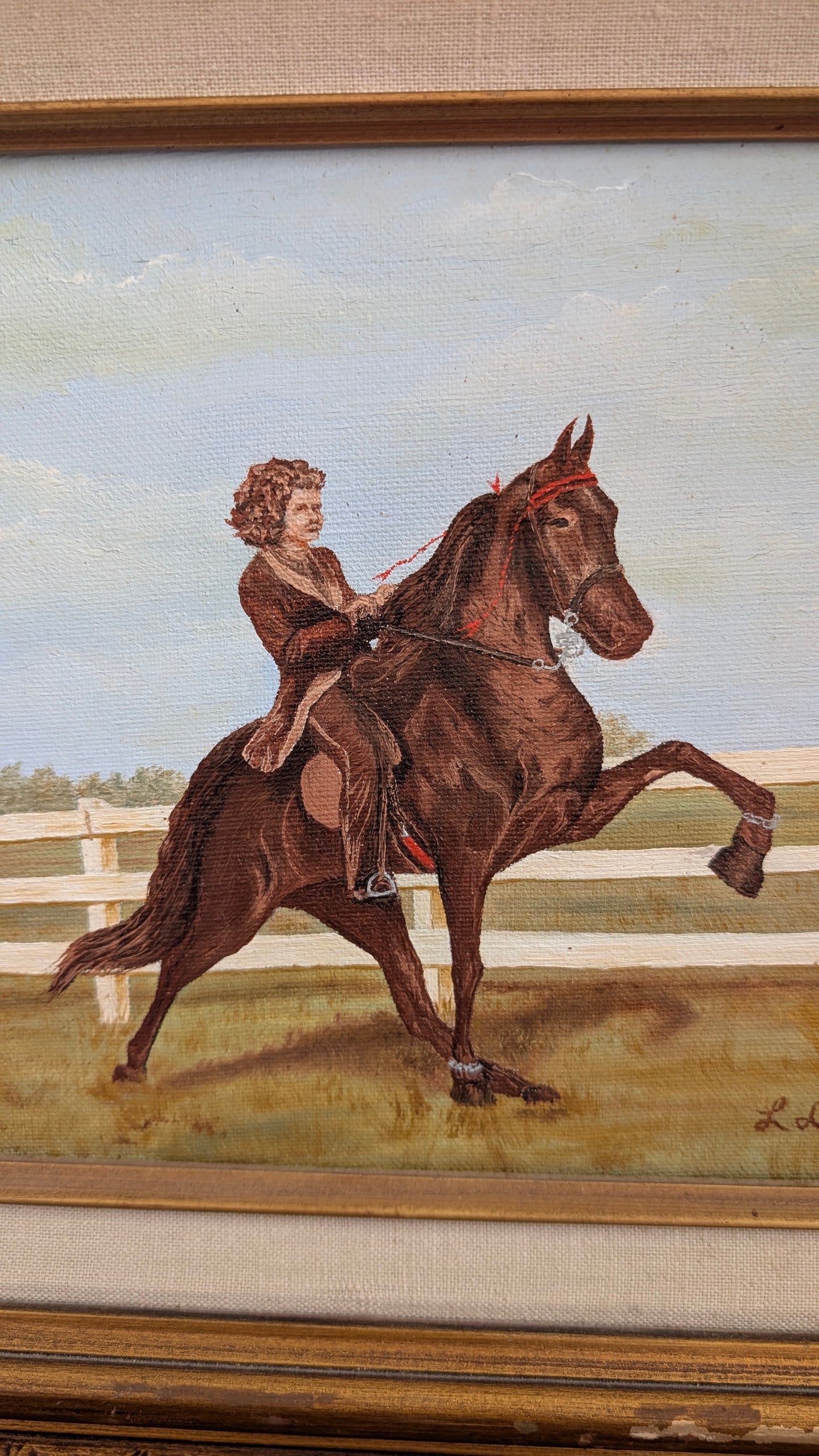 Framed Equestrian Painting
