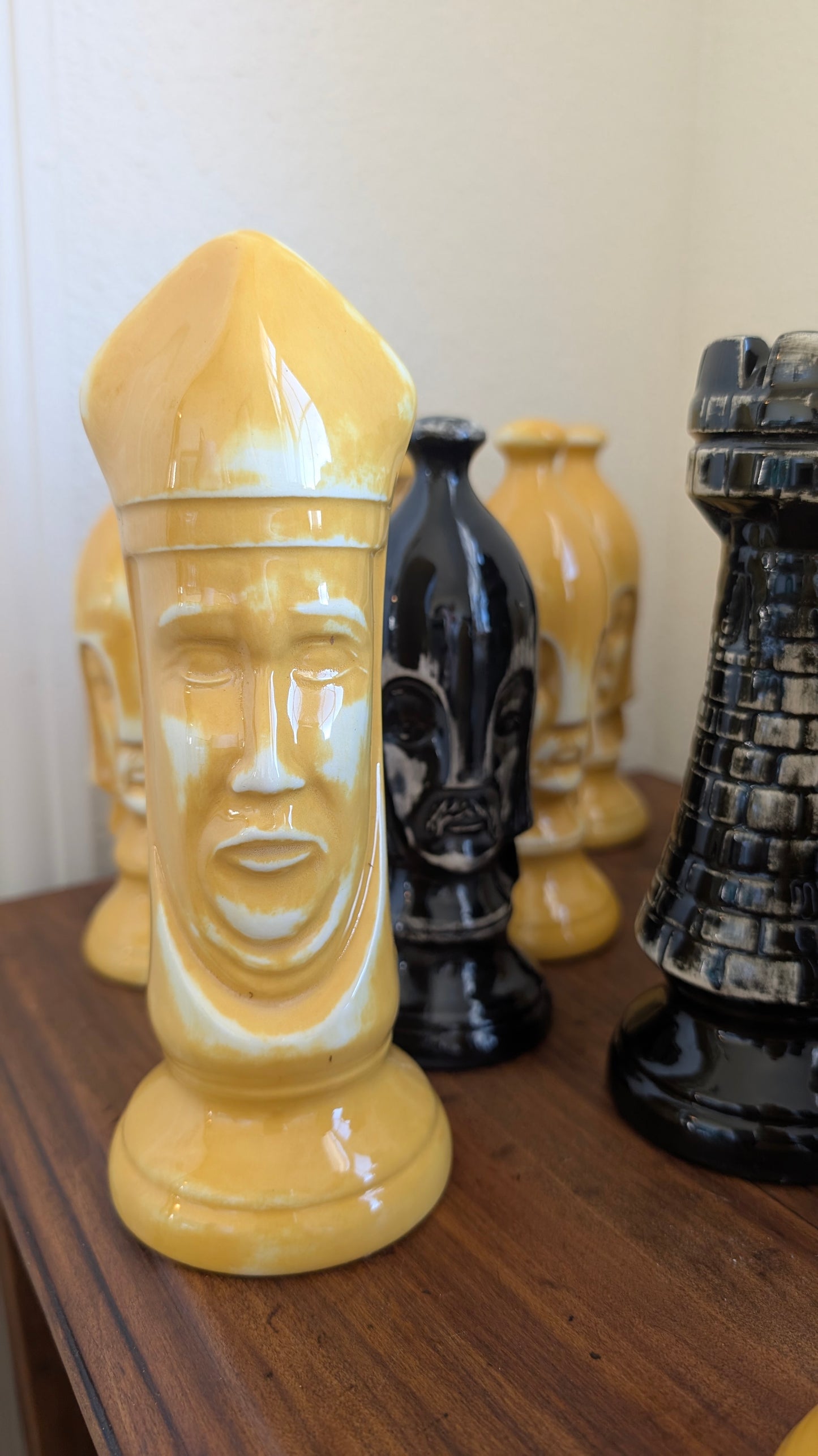 Oversized Duncan Ceramic Chess Pieces ( Incomplete, set of 14)