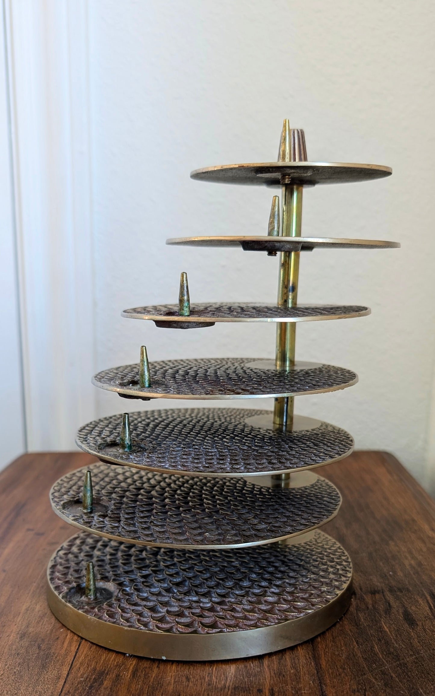 Brass Swivel Tiered Candle Holder