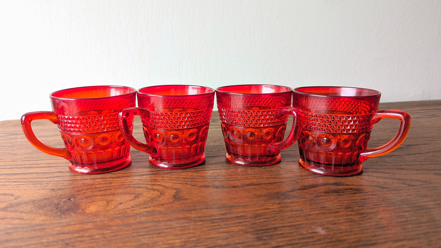 Red-Orange Punch Glasses (set of 4)