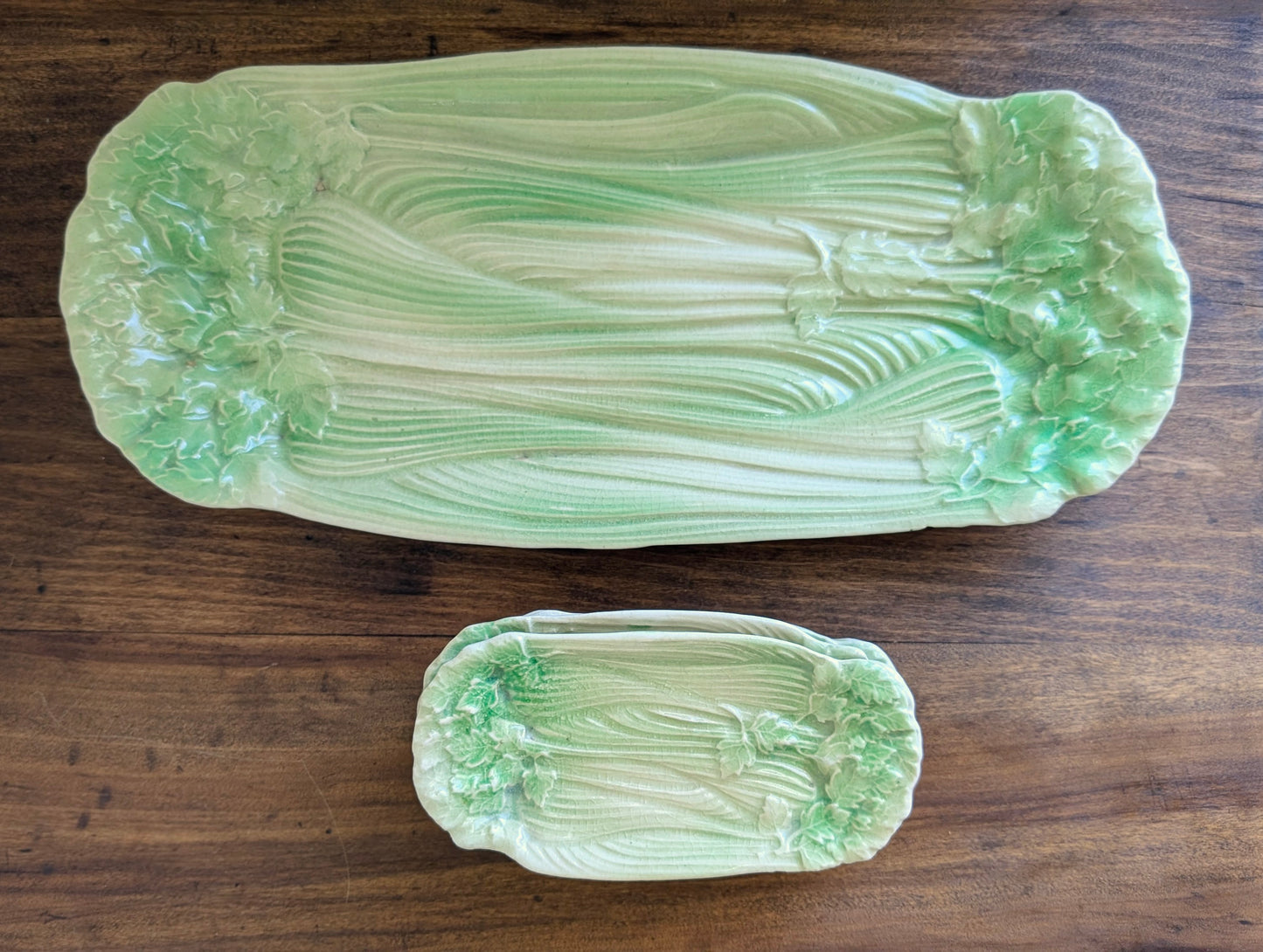 Celery Stoneware Platter and Salt Cellars (5)