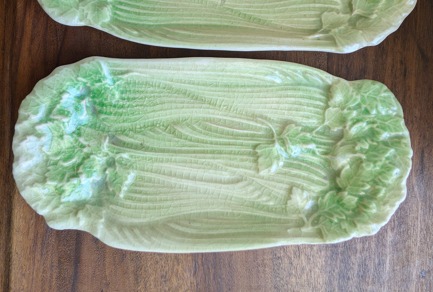 Celery Stoneware Platter and Salt Cellars (5)