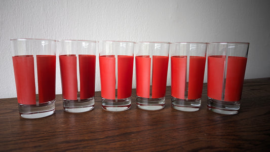 Mid Century Red Juice Tumblers (set of 6)