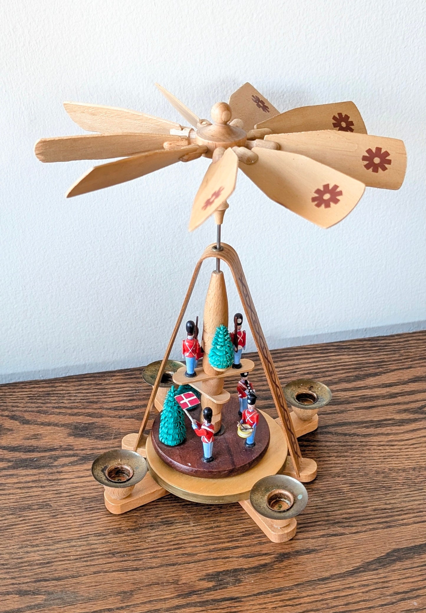 Handpainted German Christmas Pyramid with Toy Soldiers