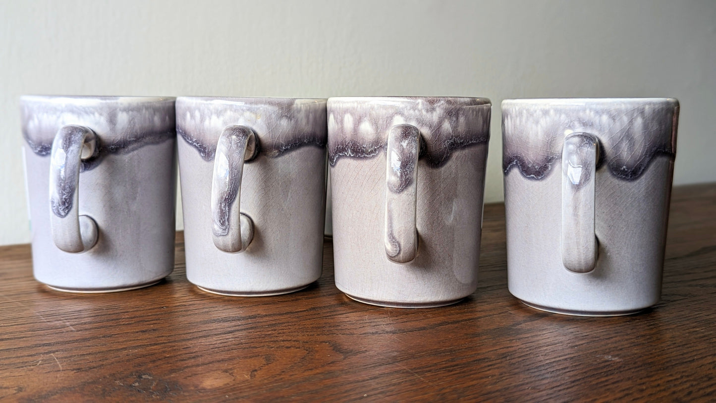 Vintage Purple Drip Glaze Mugs (set of 6)